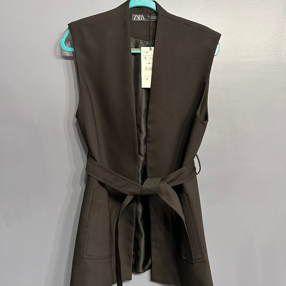 Belted Suit Vest - Black - Zara